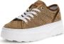 GUESS Queeny Dames Sneakers Laag Beige - Thumbnail 4