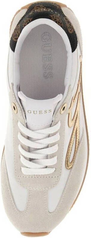 GUESS Skroll suède sneakers ecru goud