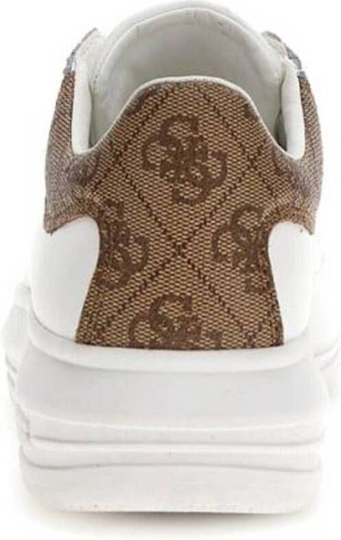 GUESS Vibo leren sneakers wit bruin