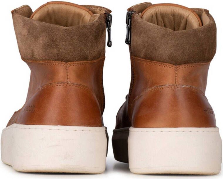 Haboob Gabriel leren sneakers cognac