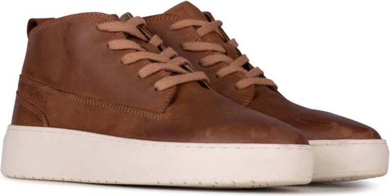 Haboob Gabriel leren sneakers cognac