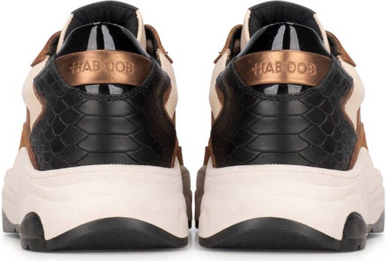 Haboob Lexi chunky leren sneakers beige