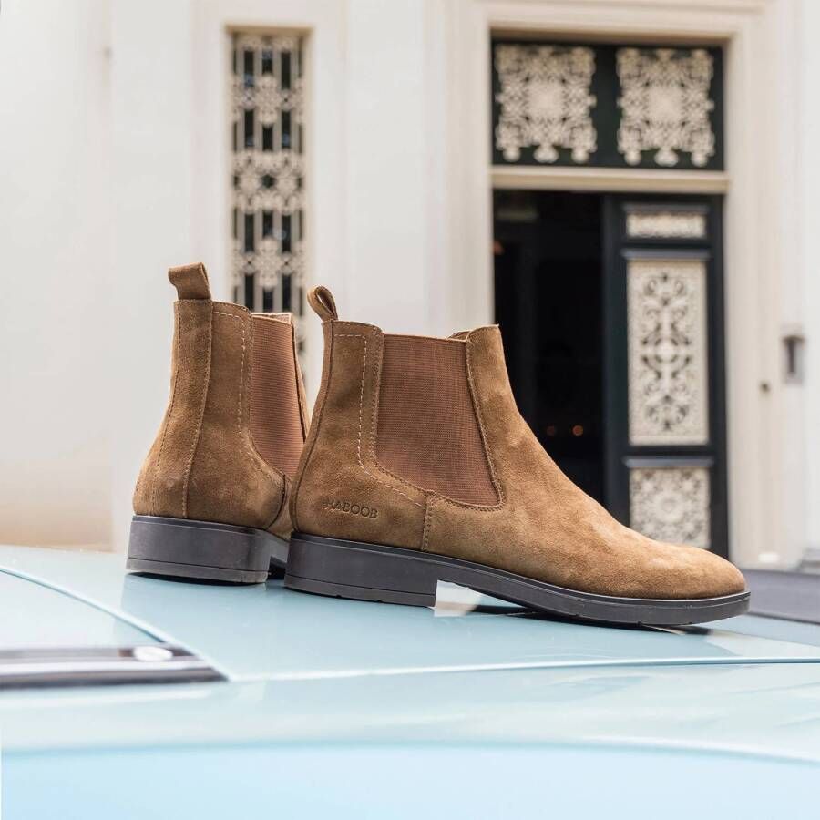 Haboob Liam suède chelsea boots cognac