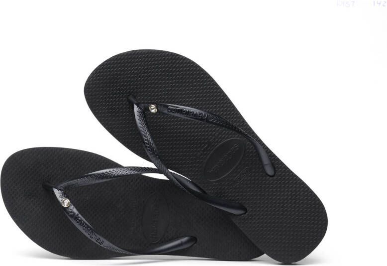 Havaianas Slim Crystal Sw II teenslippers met siersteen zwart