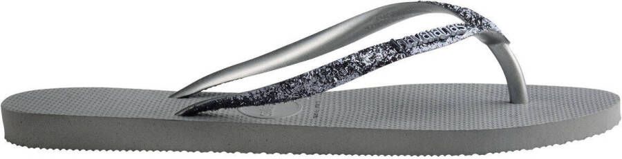 Havaianas Slim Glitter II teenslippers met glitters zilver