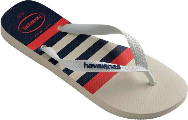 Havaianas teenslippers wit rood donkerblauw