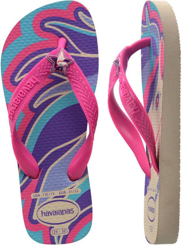 Havaianas Unicorn teenslippers roze beige