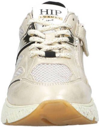 Hip chunky leren sneakers zilver