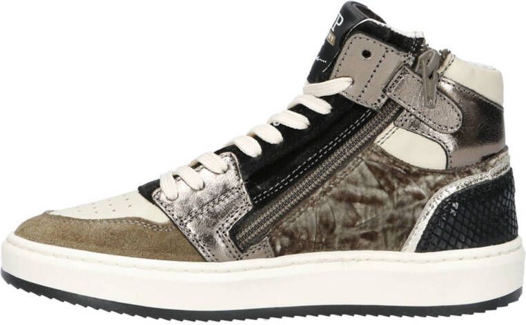 Hip H1765 leren sneakers taupe