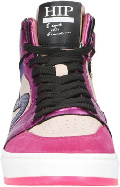 Hip leren sneakers roze