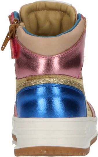 Hip leren sneakers roze multi