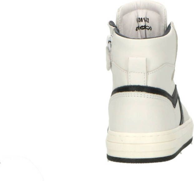 Hip leren sneakers wit zwart