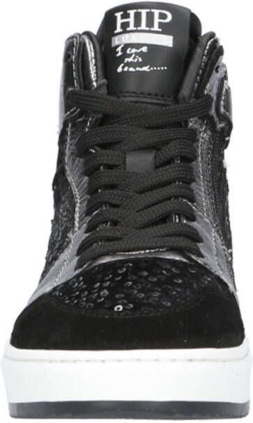 Hip leren sneakers zwart