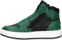 Hip leren sneakers zwart groen - Thumbnail 3