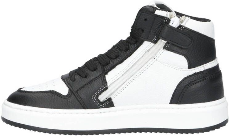 Hip leren sneakers zwart wit