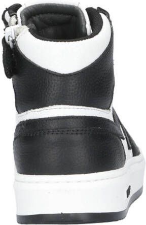 Hip leren sneakers zwart wit