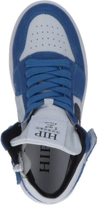 Hip H1665 suède sneakers blauw wit