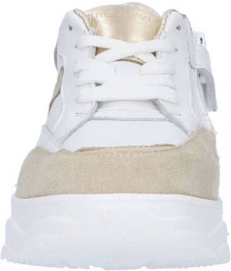 Hip suède sneakers wit beige