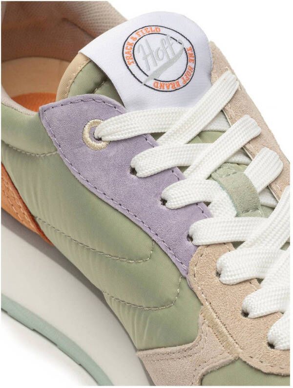 HOFF suède sneakers groen lila oranje