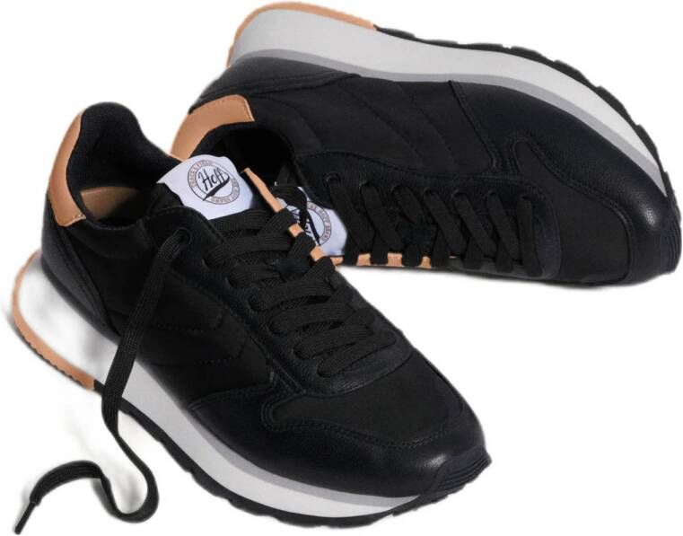 HOFF Track & Field Cumae leren sneakers zwart