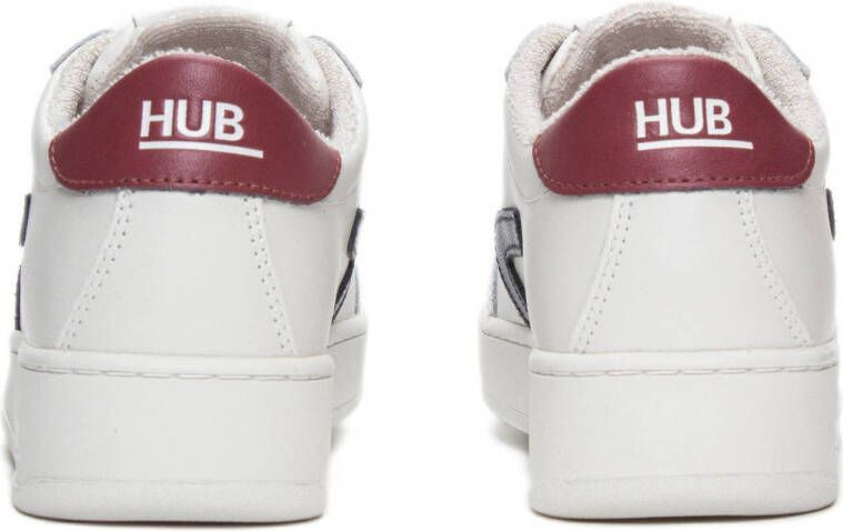 HUB Baseline leren sneakers wit donkerblauw