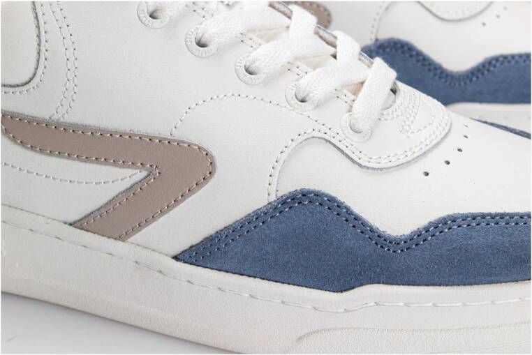 HUB Court leren sneakers wit blauw