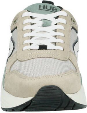 HUB Glide suède sneakers beige lichtgroen