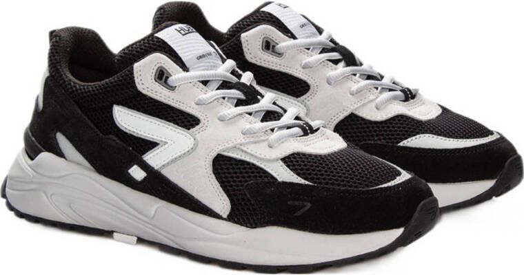 HUB Grid sneakers zwart wit