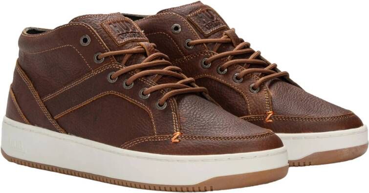 HUB Kingston 2.1 leren sneakers cognac