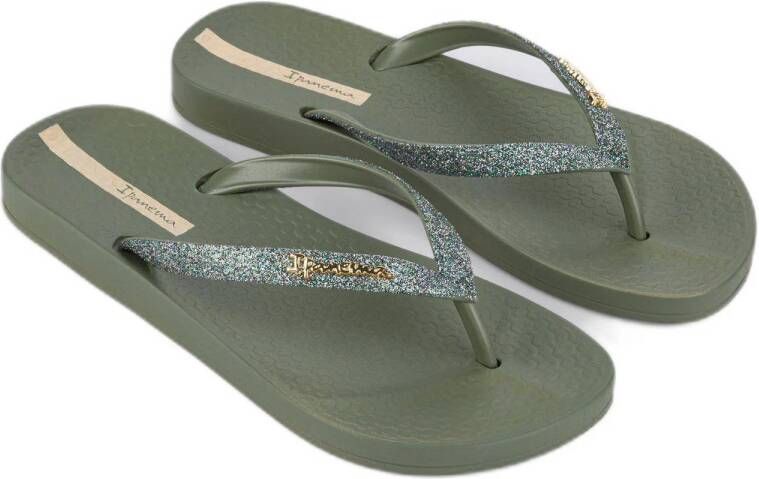 Ipanema Anatomic Lolita teenslippers met glitters groen