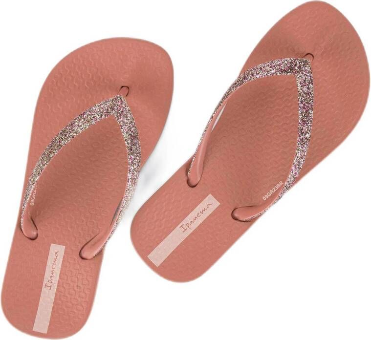 Ipanema Anatomic Lolita teenslippers met glitters oudroze