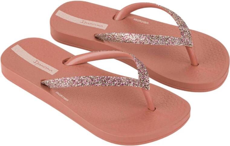 Ipanema Anatomic Lolita teenslippers met glitters oudroze