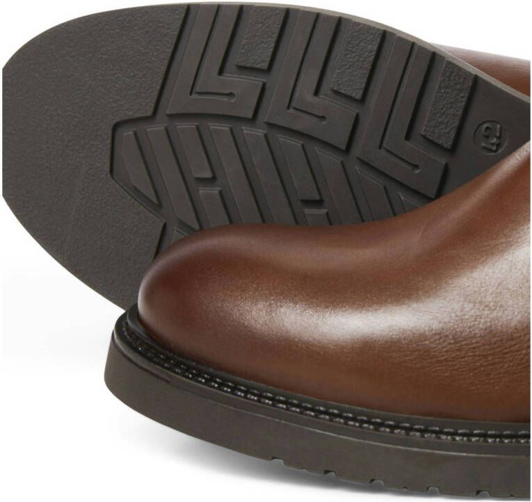 JACK & JONES leren chelsea boots cognac