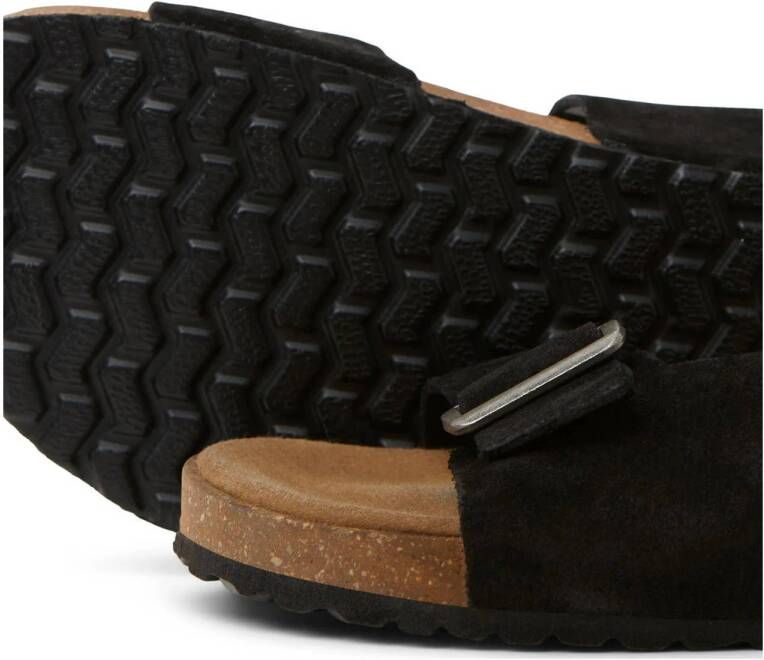 JACK & JONES suède slippers zwart