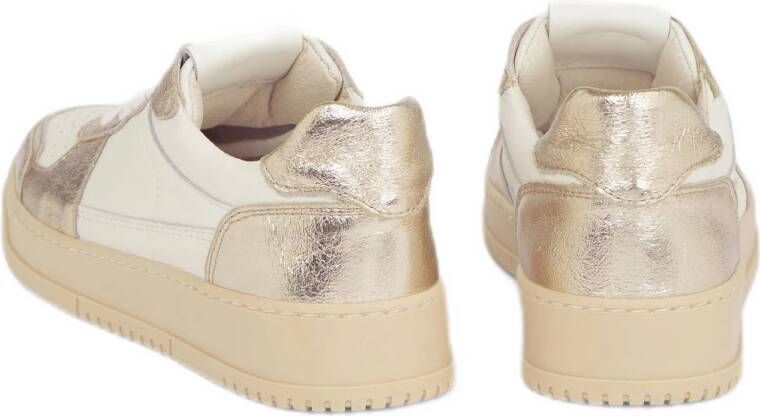 JOSH V Winona leren sneakers wit goud