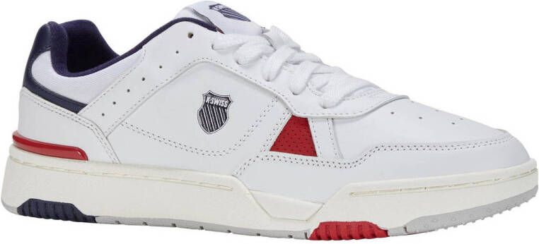 K-Swiss Match Pro leren sneakers wit donkerblauw rood