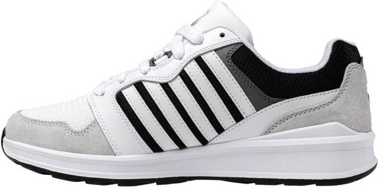 K-Swiss Rival Trainer leren sneakers wit zwart grijs