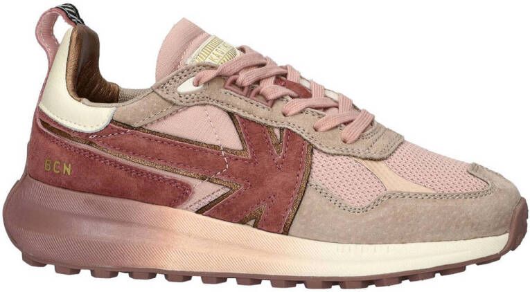 Kaotiko Detroit Faded chunky leren sneakers oudroze