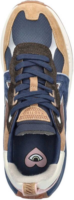 Kaotiko Vancouver chunky suède sneakers blauw multi