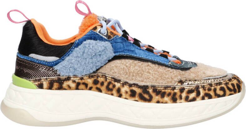 Kurt Geiger Kensington chunky teddy sneakers beige blauw