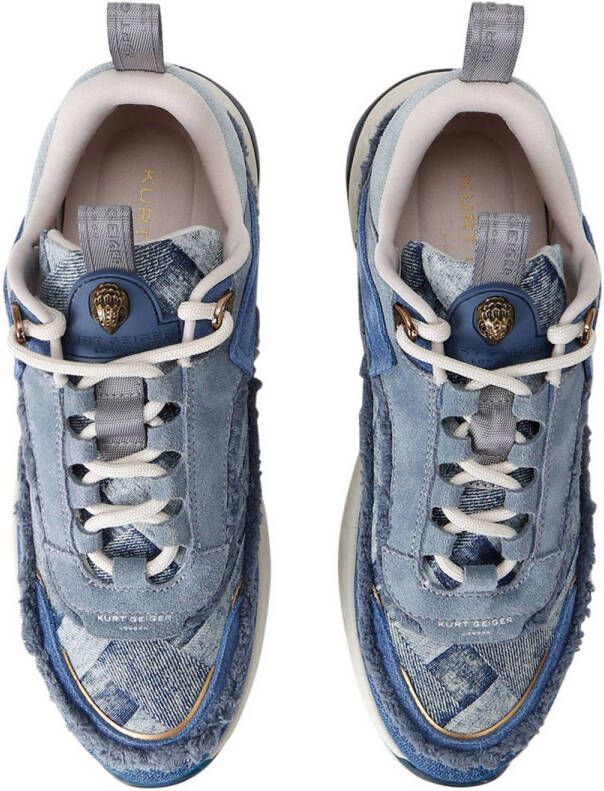 Kurt Geiger Kensington leren chunky sneakers denimblauw