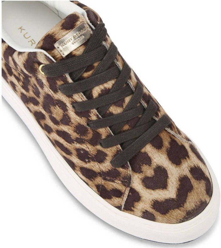 Kurt Geiger Laney suède sneakers met panterprint beige zwart