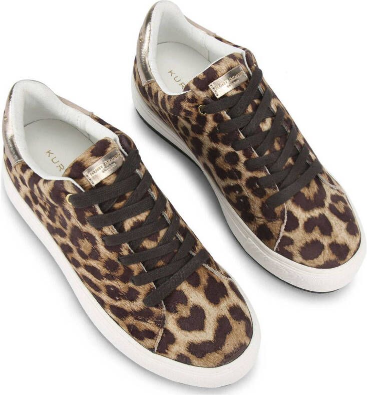 Kurt Geiger Laney suède sneakers met panterprint beige zwart