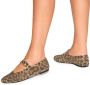 Kurt Geiger Mayfair suède ballerina's met panterprint en strass beige bruin - Thumbnail 3