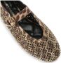 Kurt Geiger Mayfair suède ballerina's met panterprint en strass beige bruin - Thumbnail 4