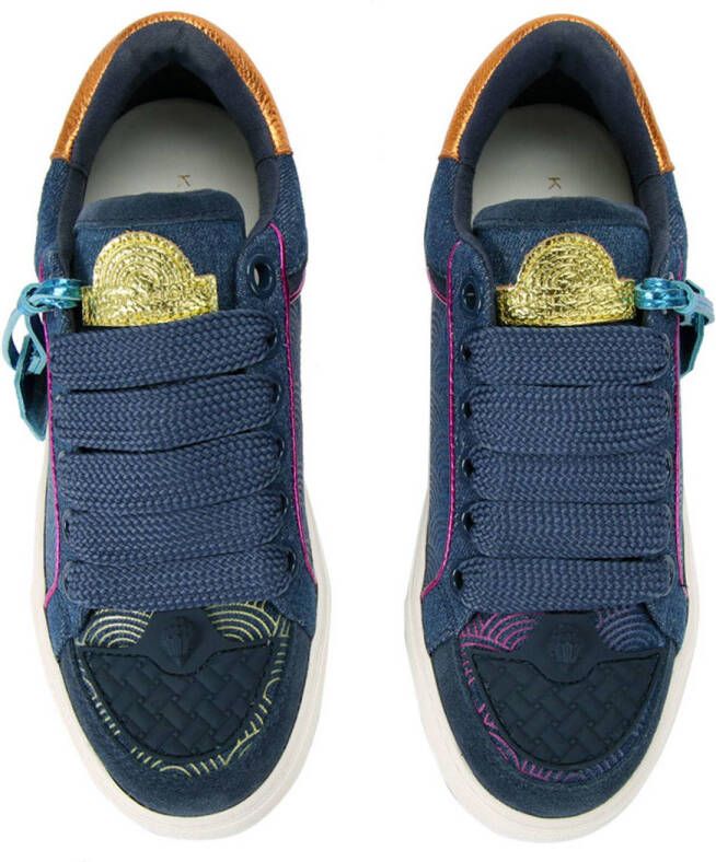 Kurt Geiger Southbank leren sneakers denimblauw