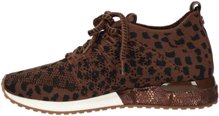 La Strada 1832649 sneakers met panterprint camel zwart