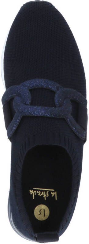 La Strada knitted slip-on sneakers donkerblauw