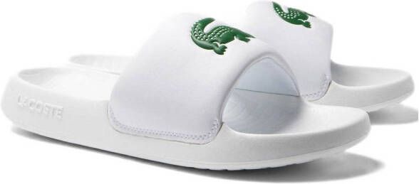 Lacoste Serve Slide 1.0 badslippers wit groen