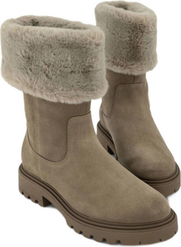 Landrover gevoerde nubuck enkellaarzen taupe